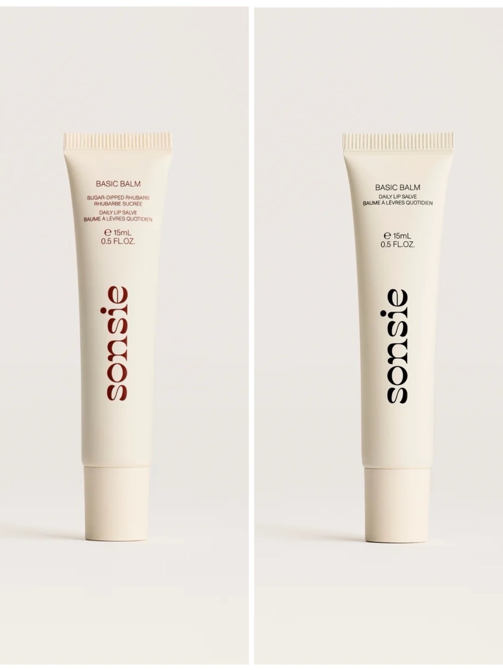 Sonsie Basic Balm Daily Lip Salve 2 Original & Sugar Dipped Rhubarb
